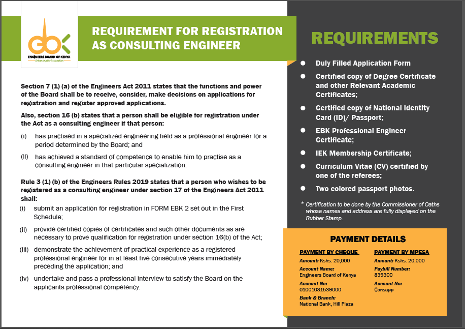 Consulting Engineer Registration